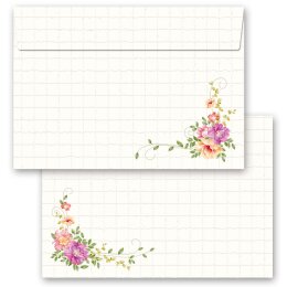 10 patterned envelopes FLORAL LETTER in C6 format (windowless) Flowers & Petals, Flowers motif, Paper-Media