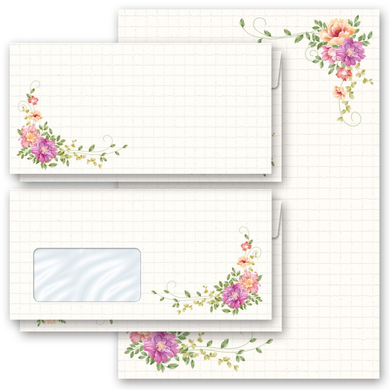 Papier à motif Fleurs & Pétales LETTRE FLORALE 20 feuilles DIN A4 -  Paper-Media
