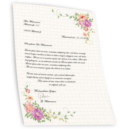 Papier à lettres et enveloppes Sets LETTRE FLORALE Motif de fleurs