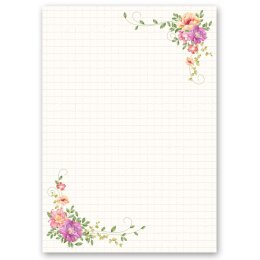 Motif-Stationery Sets Flowers & Petals, FLORAL LETTER 40-pc. Complete set - DIN A4 & DIN LONG Set. | Order online! | Paper-Media