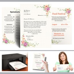 40-pc. Complete Motif Letter Paper-Set FLORAL LETTER