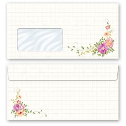 BLUMENBRIEF Briefpapier Sets Blumenmotiv CLASSIC Briefpapier Set, 40 tlg., DIN A4 & DIN LANG im Set., SMC-8355-40