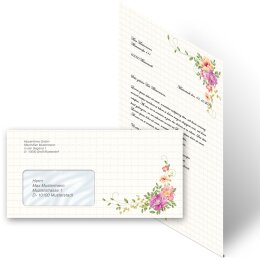 200-pc. Complete Motif Letter Paper-Set FLORAL LETTER
