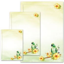 Briefpapier GRÜNER PAPAGEI