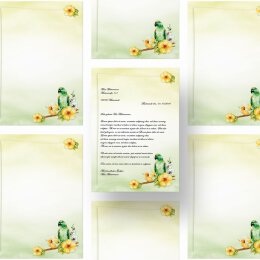 Motif Letter Paper! GREEN PARROT Animals