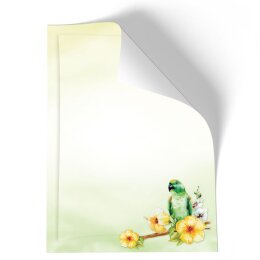 Stationery-Motif GREEN PARROT | Animals | High quality Stationery DIN A4 - 20 Sheets | 90 g/m² | Printed on one side | Order online! | Paper-Media