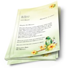 Motif Letter Paper! GREEN PARROT 20 sheets DIN A4
