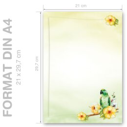 GREEN PARROT Briefpapier Animals CLASSIC 100 sheets, DIN A4 (210x297 mm), A4C-8356-100