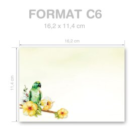 GREEN PARROT Briefumschläge Animals CLASSIC 25 envelopes, DIN C6 (162x114 mm), C6-8356-25