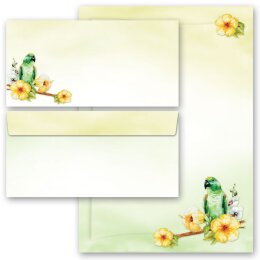 Briefpapier-Sets GRÜNER PAPAGEI
