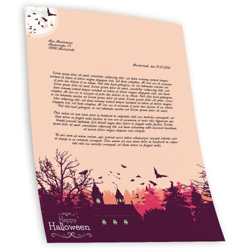 Briefpapier HAPPY HALLOWEEN Herbstmotiv
