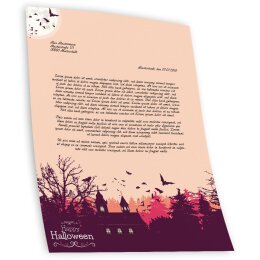50 fogli di carta da lettera decorati HAPPY HALLOWEEN DIN A4