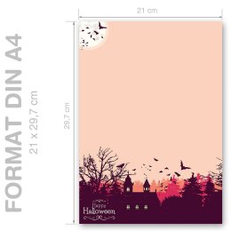 Papel de carta HAPPY HALLOWEEN - 50 Hojas formato DIN A4