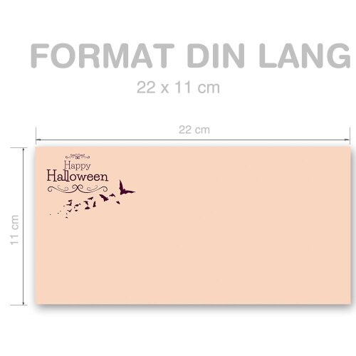 Briefumschläge HAPPY HALLOWEEN - 10 Stück DIN LANG (ohne Fenster)
