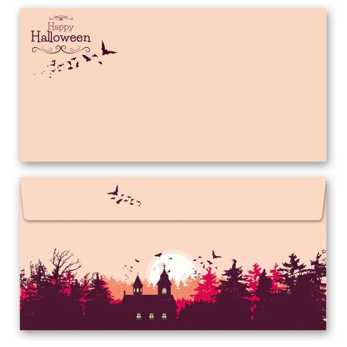 50 sobres estampados HAPPY HALLOWEEN - Formato: DIN LANG (sin ventana)