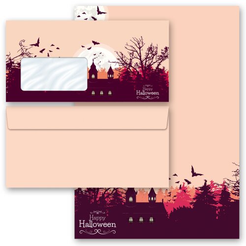 40-pc. Complete Motif Letter Paper-Set HAPPY HALLOWEEN