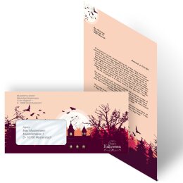 Briefpapier Set HAPPY HALLOWEEN - 40-tlg. DL (mit Fenster)