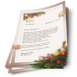 Briefpapier LEBKUCHENZEIT Weihnachtsbriefpapier