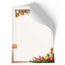 20 fogli di carta da lettera decorati Natale TEMPO DI PAN DI ZENZERO DIN A4 - Paper-Media