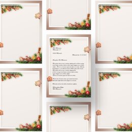 50 fogli di carta da lettera decorati TEMPO DI PAN DI ZENZERO DIN A5