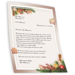 Papier à lettres et enveloppes Sets TEMPS DE PAIN DÉPICE Motif de Noel