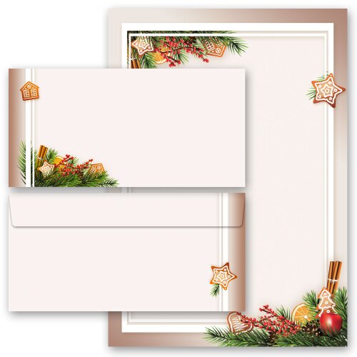 20-pc. Complete Motif Letter Paper-Set GINGERBREAD TIME