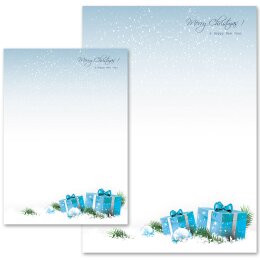 Motif Letter Paper! BLUE CHRISTMAS PRESENTS