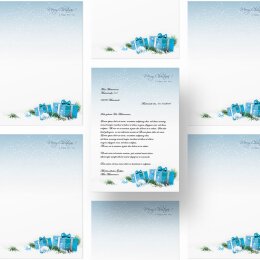 Motif Letter Paper! BLUE CHRISTMAS PRESENTS 250 sheets DIN A4