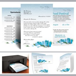 Motif Letter Paper! BLUE CHRISTMAS PRESENTS 250 sheets DIN A4