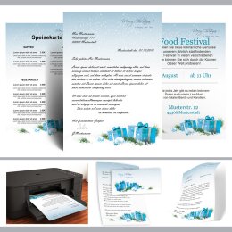 Motif Letter Paper! BLUE CHRISTMAS PRESENTS 50 sheets DIN A5