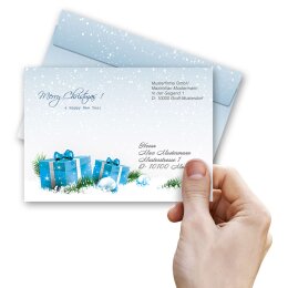 BLUE CHRISTMAS PRESENTS Briefumschläge Christmas envelopes CLASSIC 10 envelopes, DIN C6 (162x114 mm), C6-8360-10