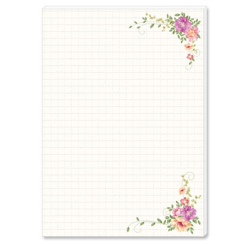 Notepads FLORAL LETTER | DIN A6 Format Flowers & Petals, , Paper-Media