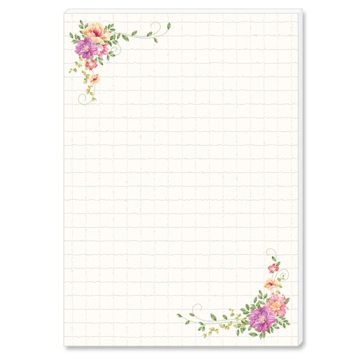 Les blocs-notes LETTRE FLORALE | Format DIN A5 |  2 Blocs Fleurs & Pétales, , Paper-Media