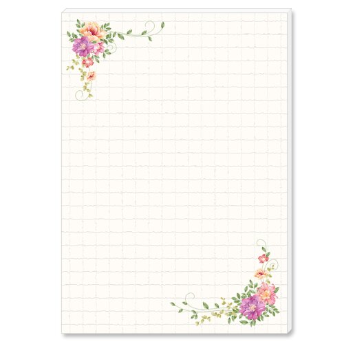 Notepads FLORAL LETTER | DIN A5 Format |  2 Blocks Flowers & Petals, , Paper-Media