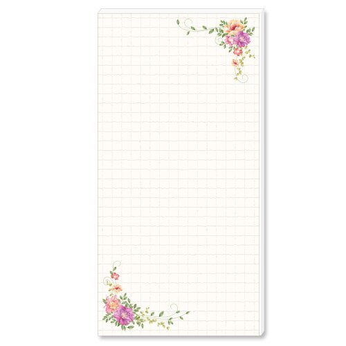 Notepads FLORAL LETTER | DIN LONG Format |  2 Blocks Flowers & Petals, , Paper-Media