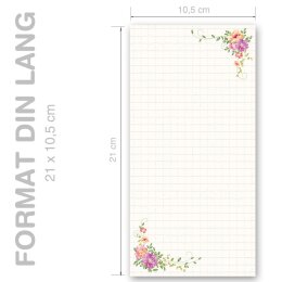 FLORAL LETTER Notizblöcke  CLASSIC 2 Blocks, DIN LONG (105x210 mm), BLDL-5001-2