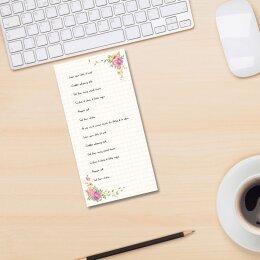 Notepads FLORAL LETTER | DIN LONG Format |  4 Blocks