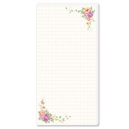 Notepads FLORAL LETTER | DIN LONG Format |  10 Blocks Flowers & Petals, , Paper-Media