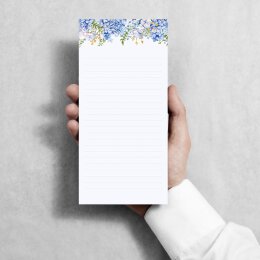 Notepads BLUE HYDRANGEAS | DIN LONG Format |  2 Blocks