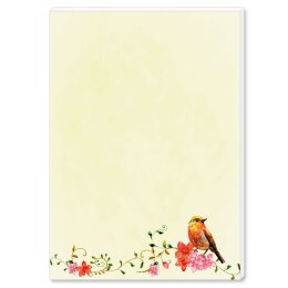 Notepads BIRDS CHIRPING | DIN A6 Format |  4 Blocks Flowers & Petals, Animals, , Paper-Media
