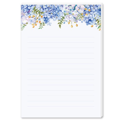 Notepads BLUE HYDRANGEAS | DIN A6 Format |  20 Blocks