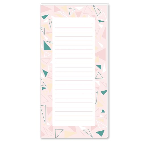 Notepads TRIANGLES | DIN LONG Format |  2 Blocks Marble & Structure, , Paper-Media