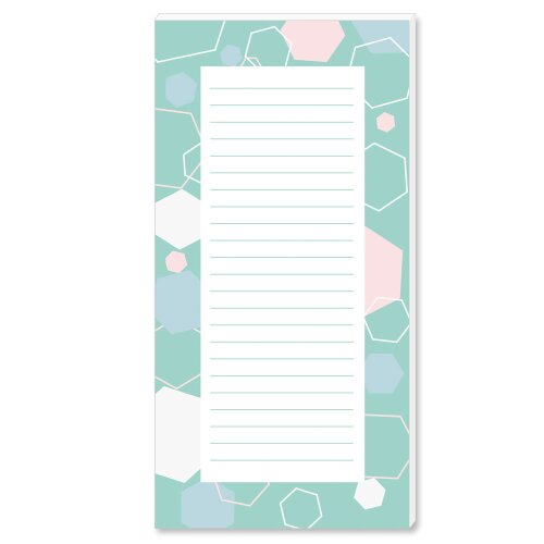 Notepads HEXAGONS | DIN LONG Format Marble & Structure, , Paper-Media