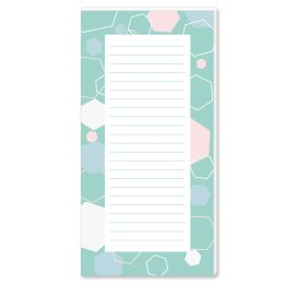 Notepads HEXAGONS | DIN LONG Format |  2 Blocks Marble & Structure, , Paper-Media