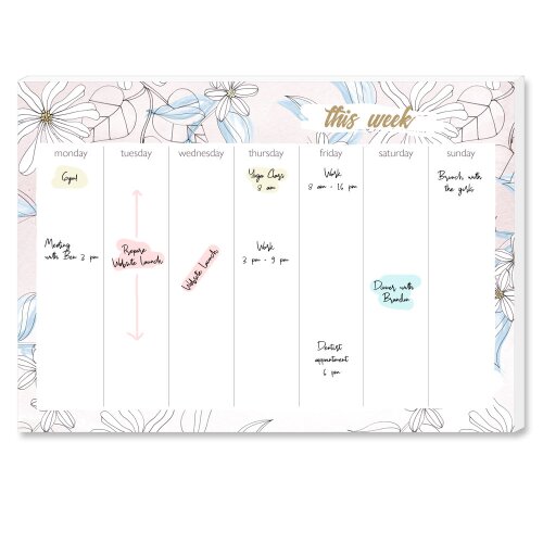 Weekly planner pad BLOOM | DIN A4 Format