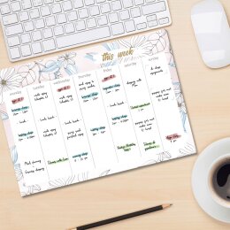 Weekly planner pad BLOOM | DIN A4 Format
