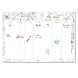 Weekly planner pad BLOOM | DIN A4 Format |  2 Blocks