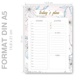 Les blocs-notes Planificateur quotidien BLOOM | Format DIN A5 |  2 Blocs