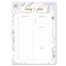 Notepads Daily Planner Pad BLOOM | DIN A5 Format |  2 Blocks