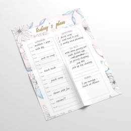 Notepads Daily Planner Pad BLOOM | DIN A5 Format |  2 Blocks